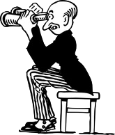 Man Using Binoculars Clip Art